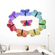 Rainbow Colors Butterflies Wall Decal