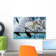 Three Storks Blue Forest Wall Mural