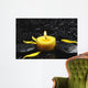 Spa Concept- Candle with Yellow Flower Petals in Water Drops Wall Mural