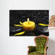 Spa Concept- Candle with Yellow Flower Petals in Water Drops Wall Mural