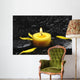Spa Concept- Candle with Yellow Flower Petals in Water Drops Wall Mural