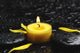 Spa Concept- Candle with Yellow Flower Petals in Water Drops Wall Mural