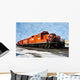 heavy diesel north american locomotive in winter Wall Mural