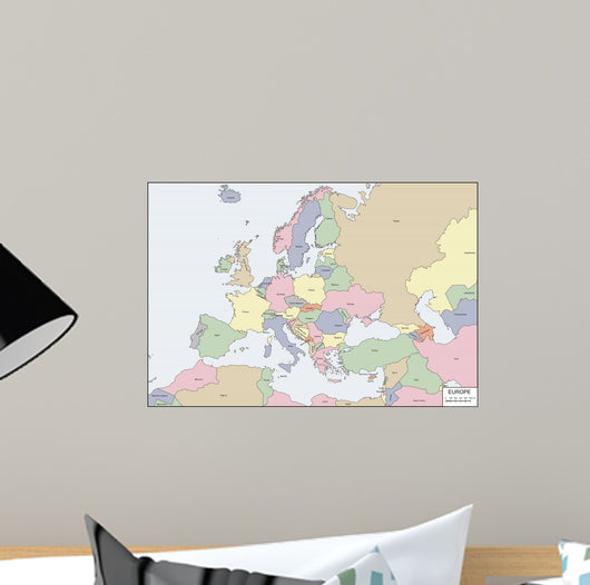 Contour Map Europe Wall Mural