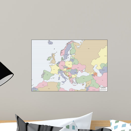 Contour Map Europe Wall Mural