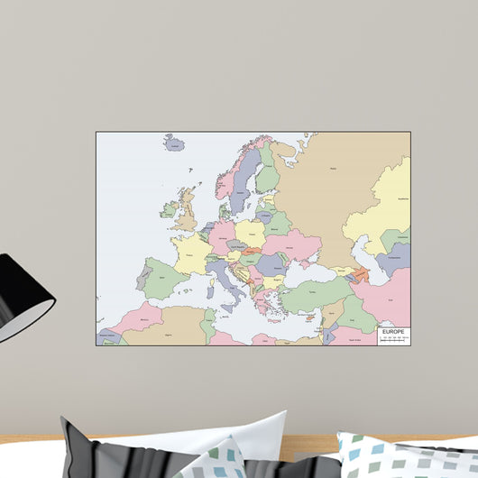Contour Map Europe Wall Mural