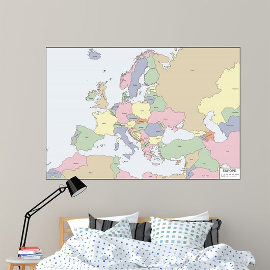 Contour Map Europe Wall Mural