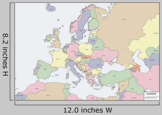 Contour Map Europe Wall Mural
