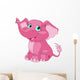 Pink elephant Wall Decal