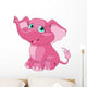 Pink elephant Wall Decal