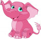 Pink elephant Wall Decal