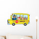 School Bus With Happy Children Wall Mural