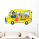 School Bus With Happy Children Wall Mural