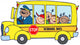 School Bus With Happy Children Wall Mural