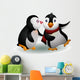 Kissing a Cute Penguin Wall Decal