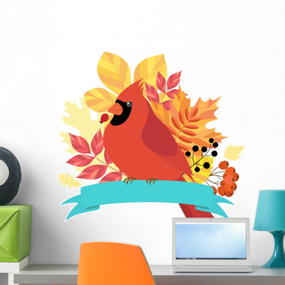 Autumn Time Wall Decal shown on a wall