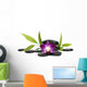 Beautiful orchid and bamboo plant with stacked stones Wall Decal
