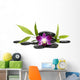 Beautiful orchid and bamboo plant with stacked stones Wall Decal