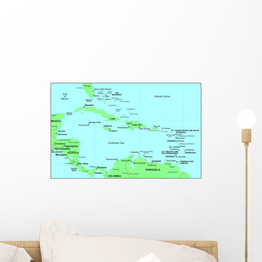 Sea maps series: Caribbean Sea Wall Mural