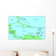 Sea maps series: Caribbean Sea Wall Mural
