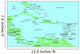 Sea maps series: Caribbean Sea Wall Mural