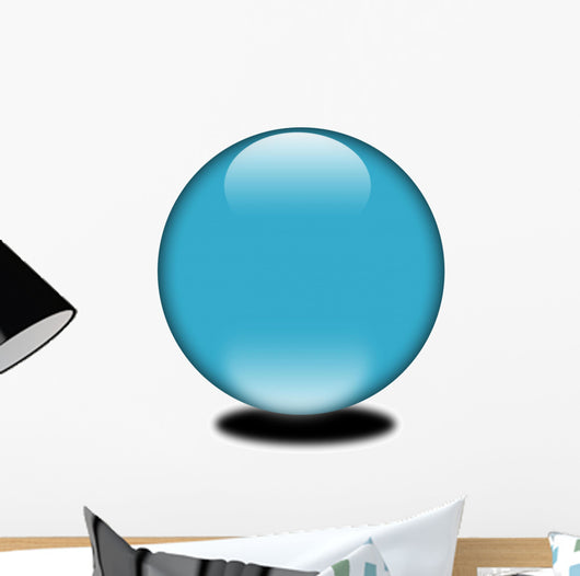 3D Blue Colored Sphere Wall Decal