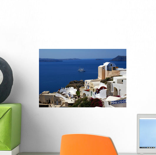 Architecture on Santorini island, Greece Wall Mural