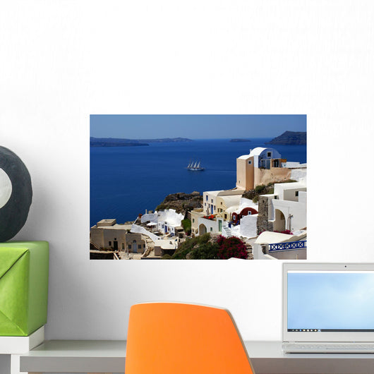 Architecture on Santorini island, Greece Wall Mural