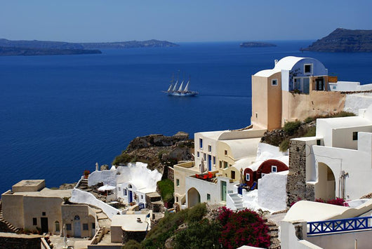 Architecture on Santorini island, Greece Wall Mural