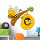 honey bee and comb Wall Decal