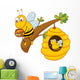 honey bee and comb Wall Decal