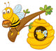 honey bee and comb Wall Decal