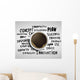 Coffee Cup Word Cloud Wall Decal