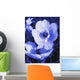 blue doutone flowers - floral Wall Mural