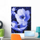 blue doutone flowers - floral Wall Mural