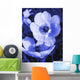 blue doutone flowers - floral Wall Mural