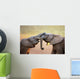 Elephants Touching Each Other Gently (greeting) Wall Mural