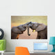 Elephants Touching Each Other Gently (greeting) Wall Mural