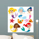Cute Colorful Mermaids Wall Decal