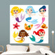 Cute Colorful Mermaids Wall Decal