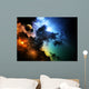 Fantasy deep space nebula with planet Wall Mural
