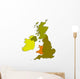 Map of United Kingdom and Irleand Wall Decal