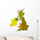 Map of United Kingdom and Irleand Wall Decal