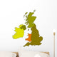 Map of United Kingdom and Irleand Wall Decal