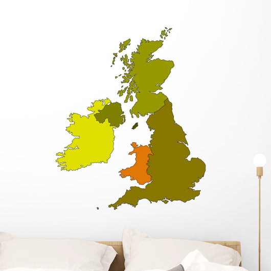 Map of United Kingdom and Irleand Wall Decal