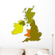 Map of United Kingdom and Irleand Wall Decal
