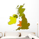 Map of United Kingdom and Irleand Wall Decal