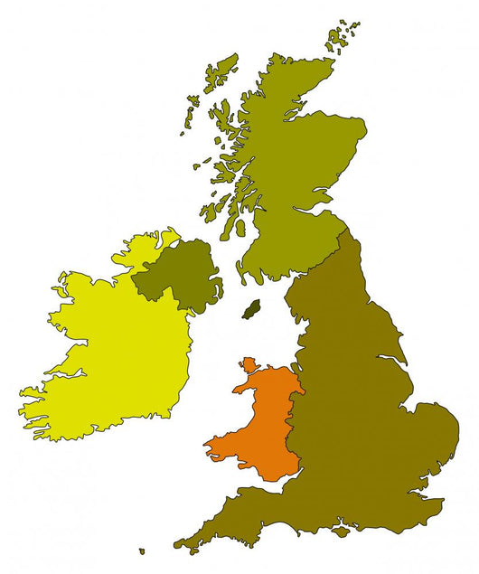 Map of United Kingdom and Irleand Wall Decal