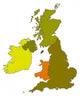 Map of United Kingdom and Irleand Wall Decal