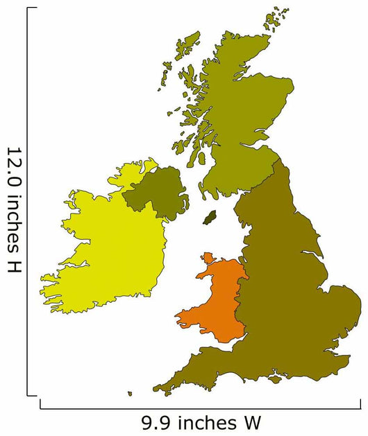 Map of United Kingdom and Irleand Wall Decal